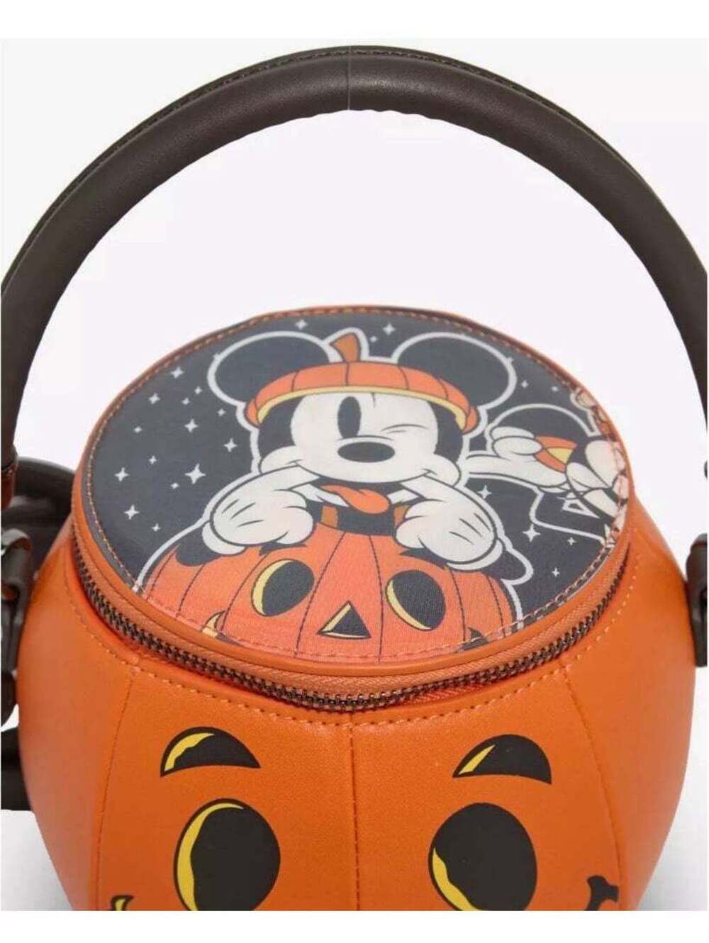 Loungefly Disney Mickey & Minnie Lenticular Figural Pumpkin Crossbody Bag - Picture 4 of 6